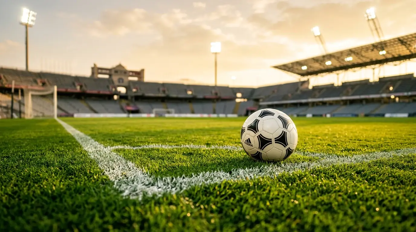 Balón de fútbol sobre césped de la Premier League con líneas de hándicap superpuestas